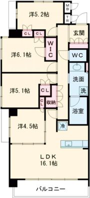 プラセシオン植田の間取り画像