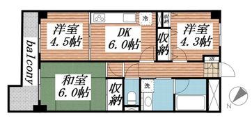ライオンズマンション稲毛第2の間取り画像