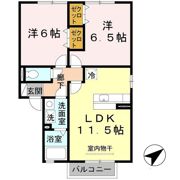 グリーンコート岩出 B棟の間取り画像