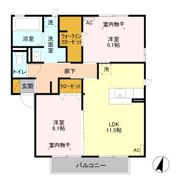 ラピス・コート Bの間取り画像