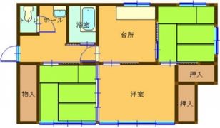 古城借家 A棟の間取り画像