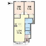 キキコート別府の間取り画像