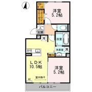 ウィルコート小郡給領町 C・D D棟の間取り画像