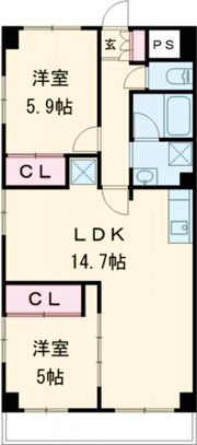 ラフォーレ久留米の間取り画像