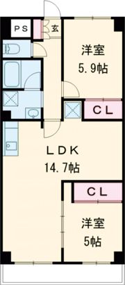 ラフォーレ久留米の間取り画像