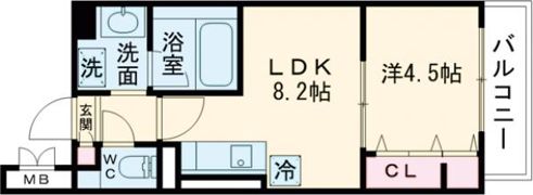 グランブルー高槻の間取り画像