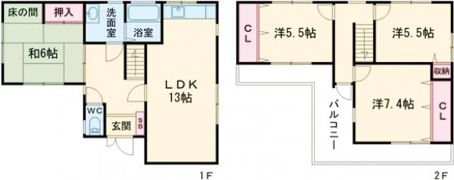 田町戸建の間取り画像