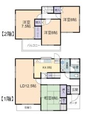 毛利台三丁目貸家の間取り画像