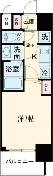 プレサンス三宮ディライトの間取り画像