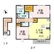 オヴェストグランデⅠ・Ⅱ Ⅰの間取り画像