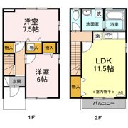 リビングタウン不来方 Dの間取り画像