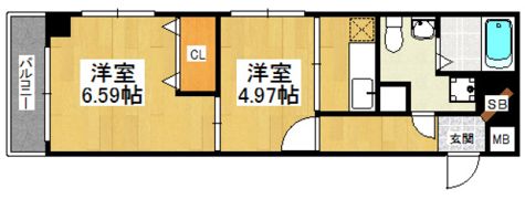コンフォートベネフィス平尾の間取り画像