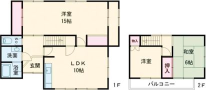 名張市桔梗が丘南2番町戸建ての間取り画像