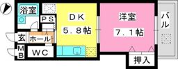 ジュネス東大利の間取り画像