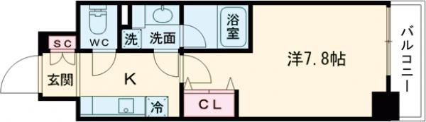 CAVANA九条烏丸の間取り画像
