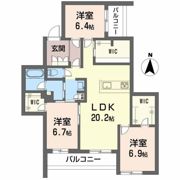 クールマノワール朝生田の間取り画像