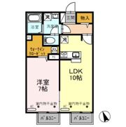 宇都宮テックハイツ Bの間取り画像