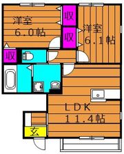 エルメゾン益野 Aの間取り画像
