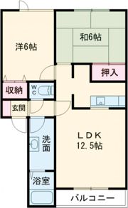 トータス西桔梗Cの間取り画像