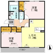 セジュール 三ツ屋 Aの間取り画像