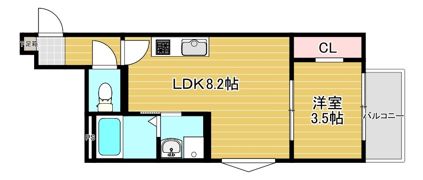Crecia周船寺Ⅰの間取り画像