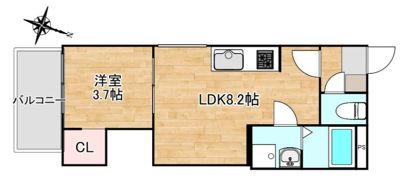 Crecia周船寺Ⅰの間取り画像
