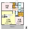 リヴェール中御所 Bの間取り画像