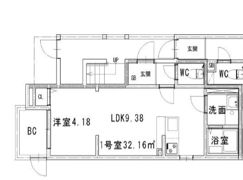ボイルストンスイート井尻駅前の間取り画像
