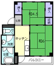 ビレッジハウス上野服部1号棟の間取り画像