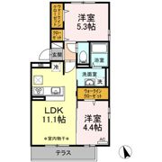 オッツ梅満Ⅱ A棟の間取り画像