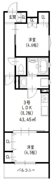 クリエオーレ春日元町の間取り画像
