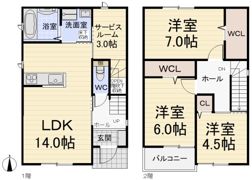 六ツ師北屋敷2329－2KODATEXⅤBの間取り画像