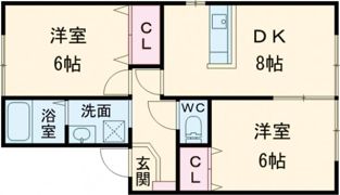 クレッシェンド黒崎公園横B棟の間取り画像