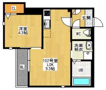 Grandtic天神川Ⅱ(仮称Grandtic 矢賀Ⅱ)の間取り画像