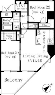 堀之内マンションの間取り画像