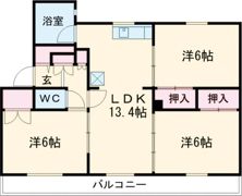 ヴィラナリー苫小牧Ⅱ 2号棟の間取り画像