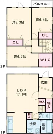 フジパレス戸建賃貸中野町の間取り画像