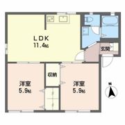 フレグランス若葉 Bの間取り画像