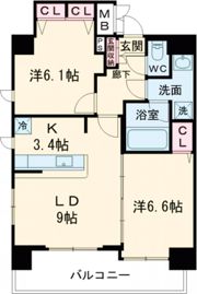 エステムプラザ神戸水木通グランクロスの間取り画像
