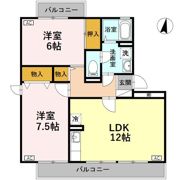ロイヤルガーデン堀之内 Dの間取り画像