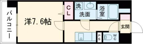 S－RESIDENCE熊本駅前の間取り画像