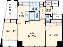 ライオンズマンション神戸栄町通の間取り画像