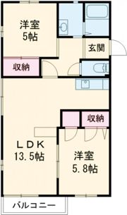 メゾン福田Bの間取り画像