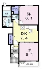 メゾンハナブサⅡの間取り画像