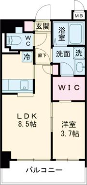プレサンスNEO長堂アウローラの間取り画像