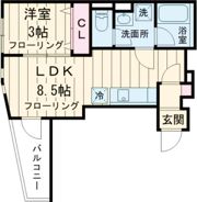 ALEGRIA住道 Southの間取り画像