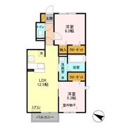 キャトルセゾン Fの間取り画像