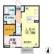 D-roomやまは Bの間取り画像