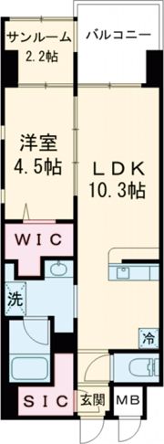 アネーロ西新Ⅳの間取り画像