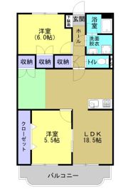 永徳ハイツB棟の間取り画像